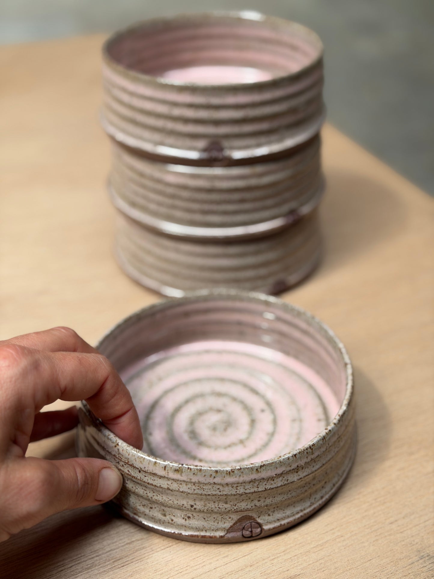 Cilinderpot middel rood/roze