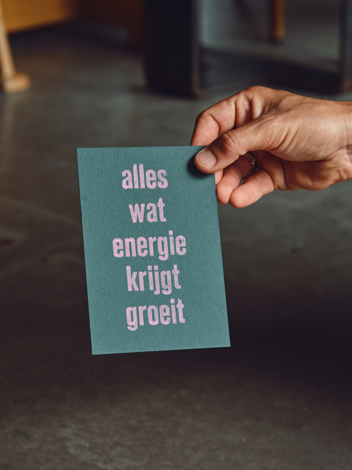 kaart "alles wat energie krijgt groeit"