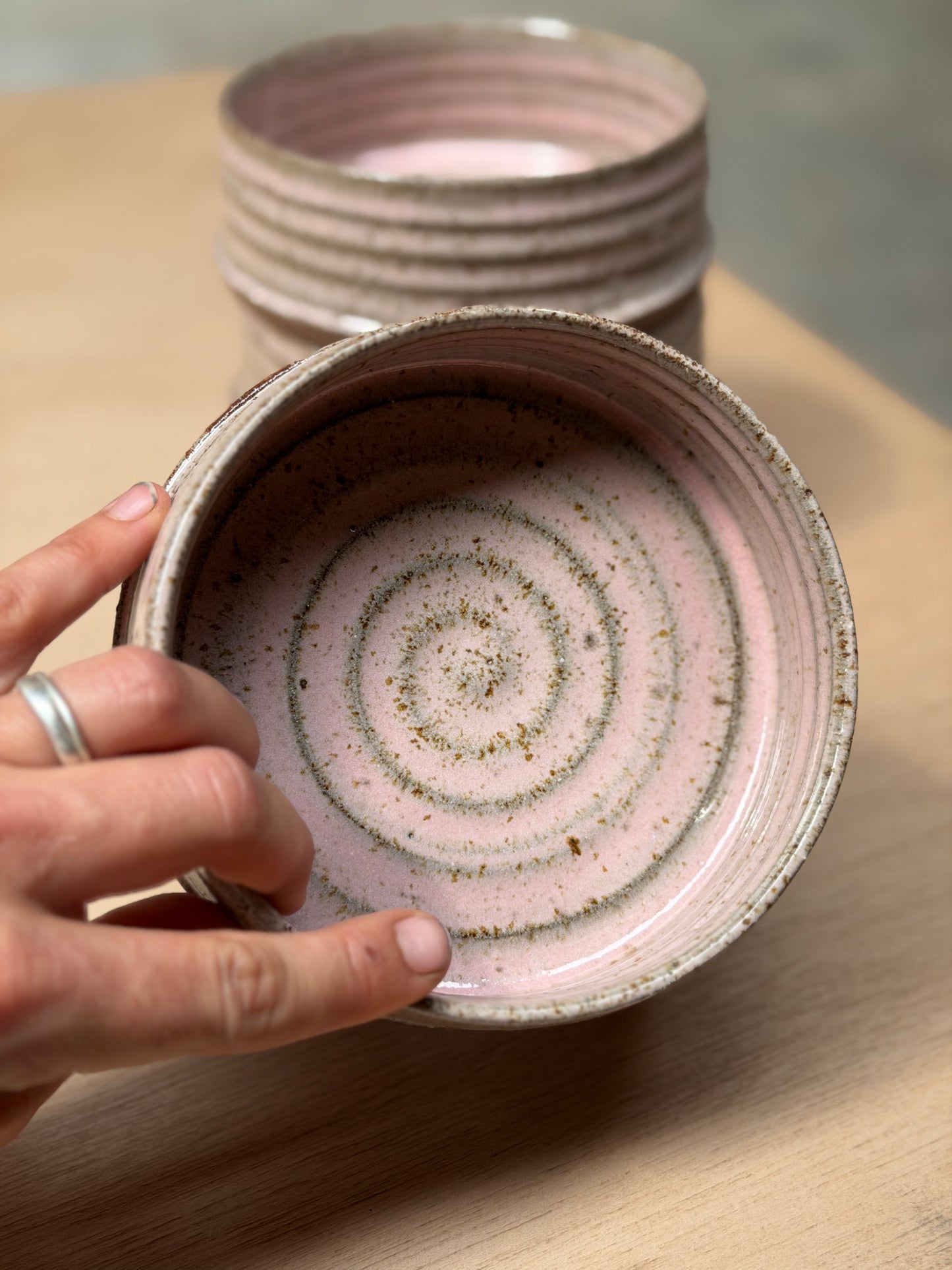 Cilinderpot middel rood/roze